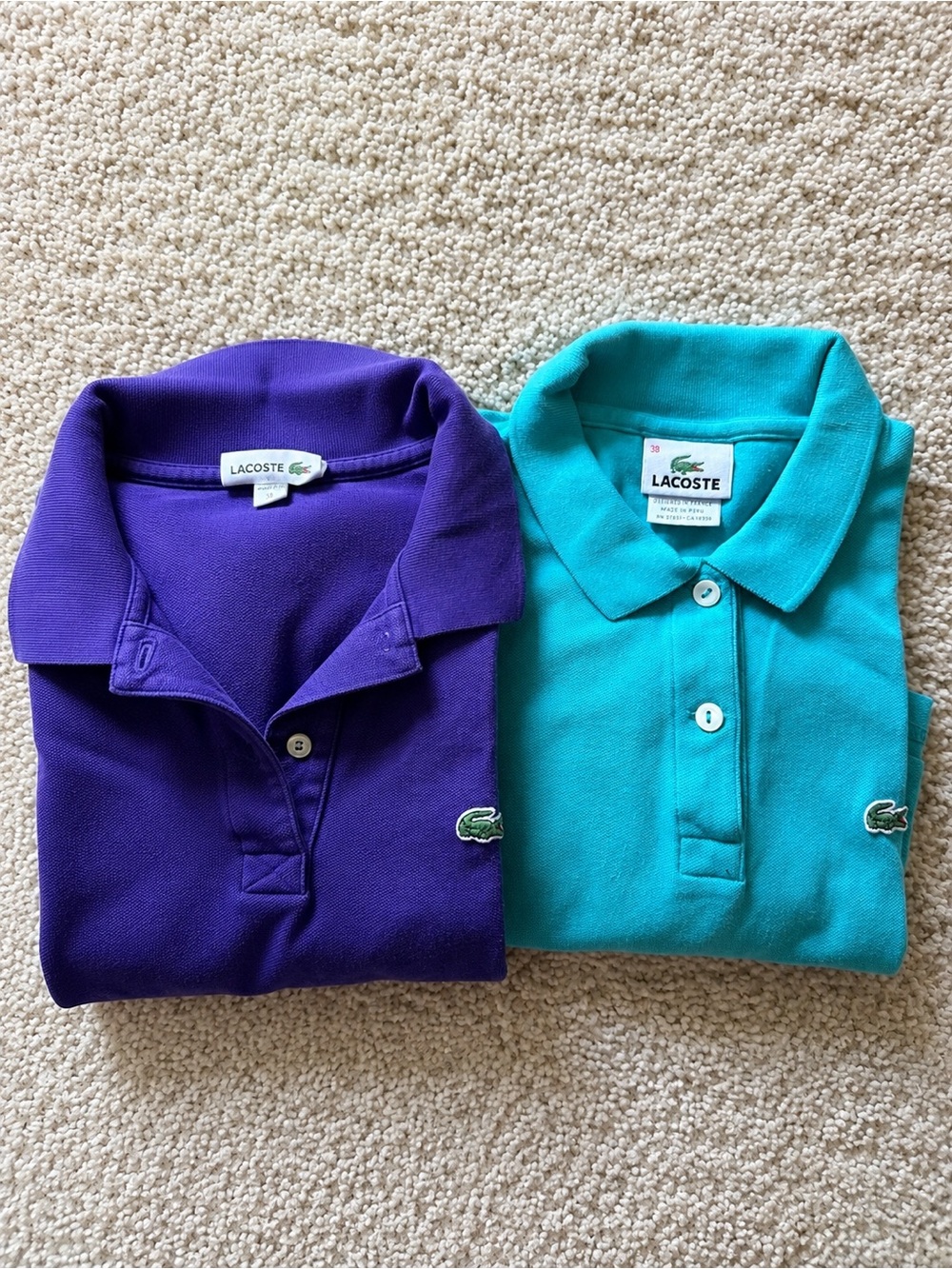 Lacoste Kids Polo Pair in Purple and Teal